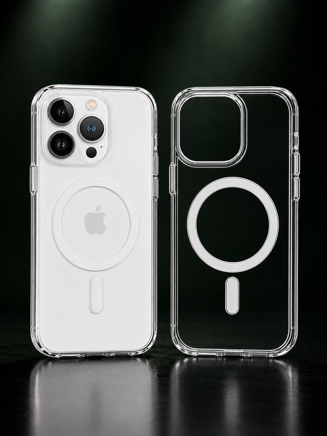 Clear Magnetic Back Cover for Iphone 13 pro (Transparent, MagSafe Compatible) IC Working Clear Case.